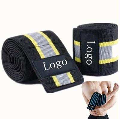 China Breathable Bodybuilding Wrist Elbow Knee Wraps Elastic Straps Tie Up Support for sale