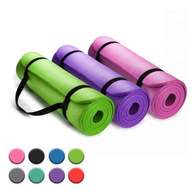 China Professional NBR Exercise Mat Gym Fitness 6mm Custom Tape Eco-friendly Yoga Mat With Free Sample for sale