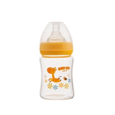 China BPA Free Lucky Wide Neck 150ML Borosilicate Glass Glass Water Bottle Feeding Supplies For Baby for sale