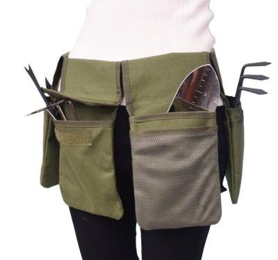 China Multi-Compartment Multi-Function Outdoor Canvas Cleaning Tool Belt Carry Bag Garden Tool Waist Bag for sale