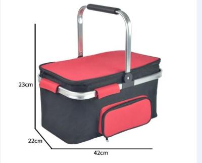 China Large Capacity Insulated Waterproof Foldable Picnic Lunch Cooler Bag Travel Picnic Insulated Outdoor Basket for sale