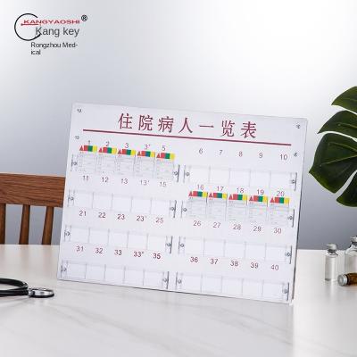 China Traditional Nurse Station List Inpatient List Thickened Stainless Steel Table Mounted Bedside Card Board for sale