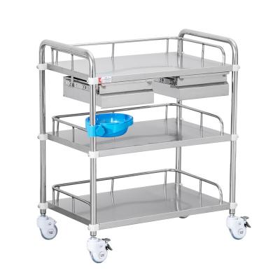 China Assembled September Best Selling Super Cheap Easy Cleaning Stainless Steel Medicine Trolley for sale