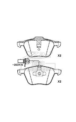 China 7M3698151A ATE Placas de freno cerámicas Volkswagen Sharan D880 Reemplazo delantero en venta