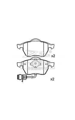 China Voor- en achterste 10 mm keramische remkussels met slijtsensor en hardware kit Te koop