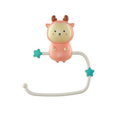 China Cute Hot Selling Cute Deer Baby Bathroom Towel Rack Wall Sticker Set No Drill Handle Holder Suction Cup No Drill for sale