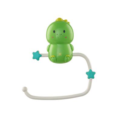 China Wholesale Cute Cute Dinosaur Baby Bathroom Towel Rack Wall Sticker Set No Drill Handle Rack Suction Cup for sale