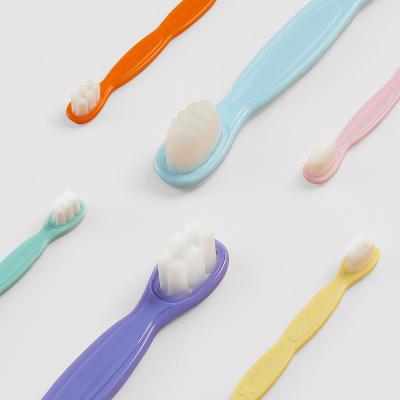 China Factory Reusable Baby 2 Pack Soft Bristle Toothbrush With Replace Head Short Handle Cotton Bristle Toddlers Oral Care OEM Customized for sale