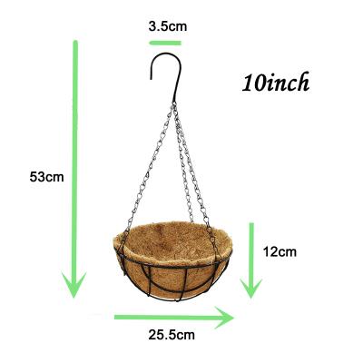 China Easily Assembled Round Decoration Indoor Outdoor Metal Planter Hanging Basket for sale