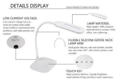 China Goose neck arm portable led table lamp, 5W cordless led desk lamp for sale