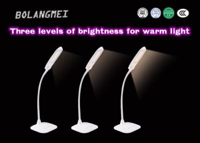 China Three levels of brightness white color flexible led desk lamp with battery for sale