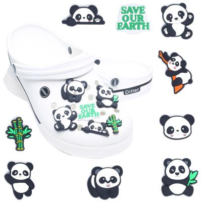 China Croc Charm Wholesale Custom Shoe Charm Custom Shoe Charm Kawaii Panda PVC Sushi Shoe Animal Decorations For Croc Hinder Charm for sale