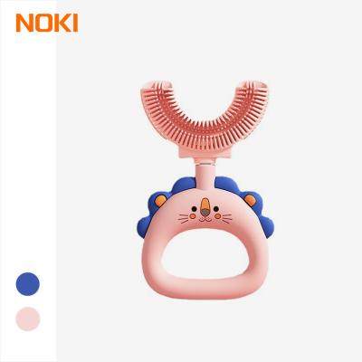 China Factory Wholesale 10000 Bristles NOKI Kids Silicone Soft Soft Brush Main Manual Toothbrush For 2-12 Years Old Baby Kids for sale