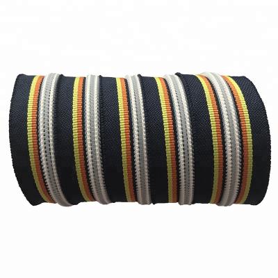 China Sustainable Hot Selling Printed Nylon Coil Zipper Style 5 Fancy Zipper Tape Colorful for sale