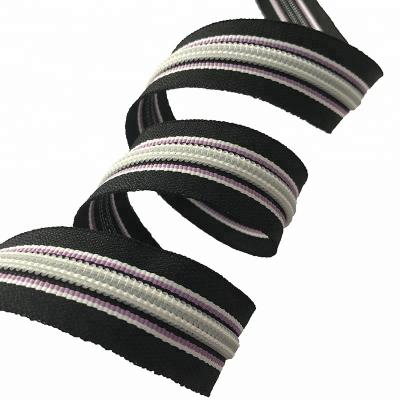 China Sustainable Profession Design Customized High Quality Soft Waist Zipper Roll With Colored Strip For Home Textiles for sale