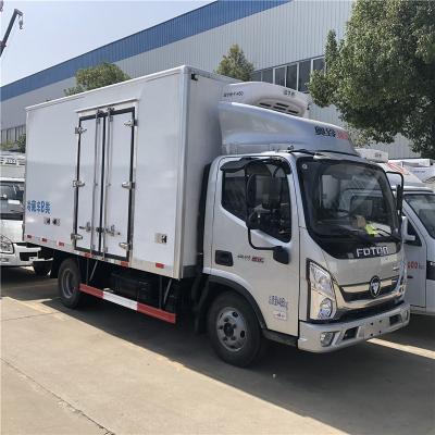 China 4x2 Foton Euro 2 LHD 117hp 5 Ton Refrigerator Truck Price DLQ5TRT for sale