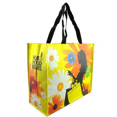 China Custom Logo PP Woven Fabric Shopping Bags Packaging Handled Portable Eco Friendly PP Woven Reusable Shopping Bags for sale