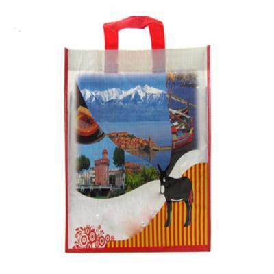 China Competitive Price 25kg 40kg Tote Bag PP Woven Handled rpet Coated Foldable Recyclable for sale