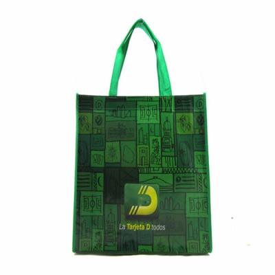 China 25 Kg PP Lamination Handled White Recycled Eco - Friendly PP Woven Shopping Bag for sale