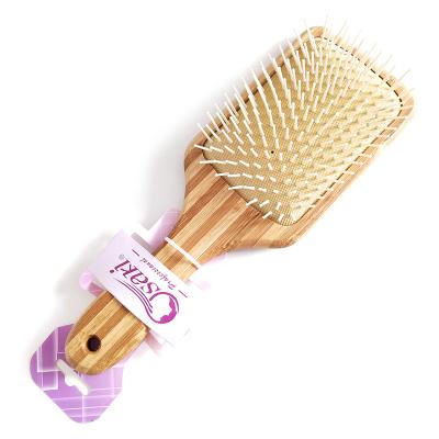 China Cushion Hair Wig Extension Salon Care Heavy Metal Steel Straightens Paddle Cushion Professional Large Wooden Hairbrush Bamboo for sale