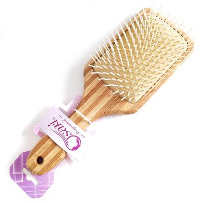 China Custom Cushion Logo Bamboo Bristle Women & Men Scalp Massage Hair Brush Detangling Cushion Bamboo Hair Brush For Natural Hair for sale