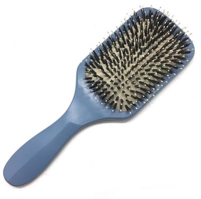 China Cushion China Manufacturer Custom Professional Wood Massager Detangling Hair Brush Private Label Boar Bristle Blend Paddle Nylon Hair Brush for sale