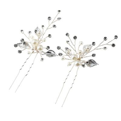 China Wedding Bride Hair Jewelry Headband 2021 Hot Selling No Curl Hair Clips Curl Pin Wedding Flower Shaped Loose Hair Pins Chinese Style for sale