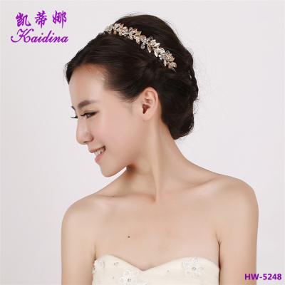 China TOP Selling Girl Hair Accessories Elegant Metal Flower And Leaf Looking Headband For Beauty for sale