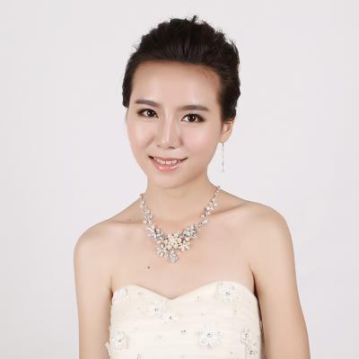 China Wholesale Romantic Fashion Jewelry Set For Women Pearls Big Necklace And Earrings Set As Wedding Set for sale