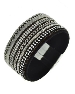 China Custom Wholesale Beaded Women Leather Bracelet Bangle Cheap Price Adjustable Bangle for sale