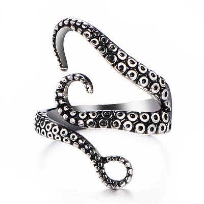 China Other Octopus Feet Forms Custom Made High Quality Gold Plated Stainless Steel Fashion Ring For Cool Boy for sale