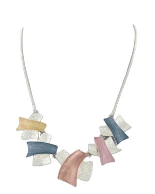 China Women Modern Gift Jewelry Fashion Natural Stone And Colorful Necklace Irregular Pendant Necklace for sale