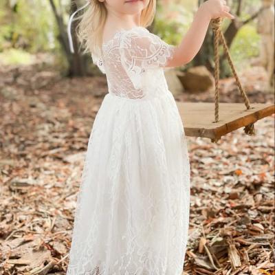 China Cocoyeye Breathable Elegant Boutique White Lace Dresses For Bridesmaid for sale