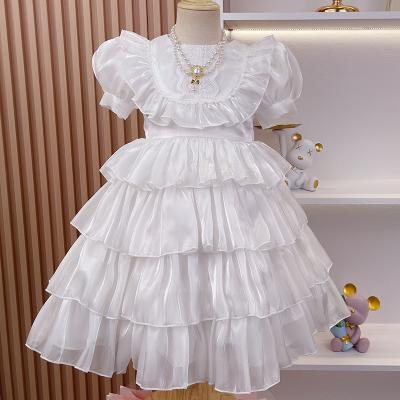 China Anti-wrinkle Cocoyeye toddler girl white tutu dresses courtly style for sale