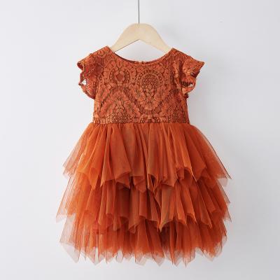 China 3 Layers Tutu Dresses Anti-wrinkle Cocoyeye Baby Burnt Orange for sale