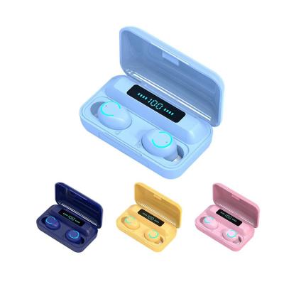 China odm high quality mini note in-ear sound radio with led display earbuds bass macaroon tws f9-5 colorful for sale