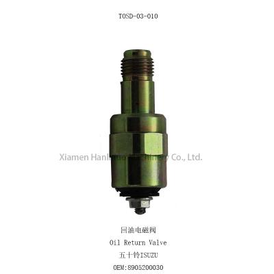 China Machinery Repair Shops ISUZU Parts Oil Return Valve TOSD-03-010 8905200030 Diesel Fuel Shut-off Solenoid Valve For Excavator Electrical Parts for sale