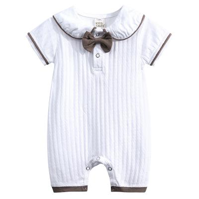 China Hasiyi Summer Insti Baby Clothes Style Thin Jacquard Crawling Newborn Short Sleeve Onesie Baby Short Sleeve Children's Clothes for sale