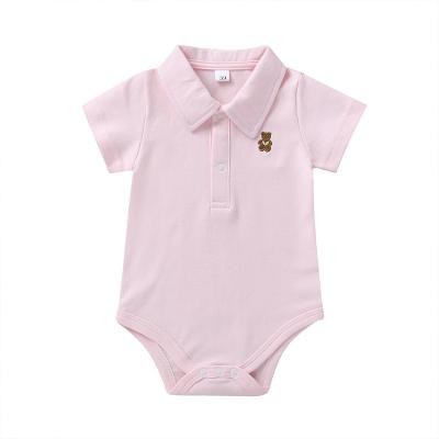 China Cotton spot summer baby boy candy color jumpsuit triangle suit wholesale children's short-sleeved clothing for sale