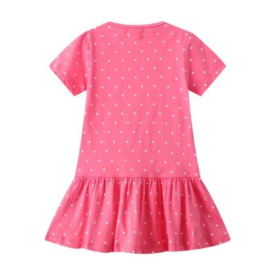 China New style children's dress girls' dress girls' breathable cartoon embroidered children's short-sleeved dress for sale