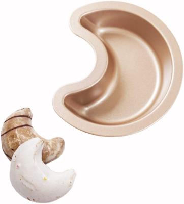 China Sustainable Christmas Moon Form Mini Cake Pan Chocolate Fudge Sweets Baking Mold for sale