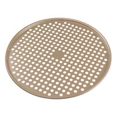 China Customized Viable Color Large Size Carbon Steel 2 Layer Non-Stick Liner Perforated14 Inch Pizza Crisper Cooking Pan for sale