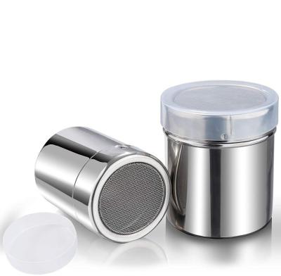 China Hot Stocked Amazon Sell Chocolate Shaker Duster Coffee Flour Sifter Stainless Steel Dispenser for sale