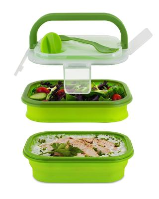 China Decker Meal Kit 2 Collapsible Extended Freshness Double Bowl with Handle for sale