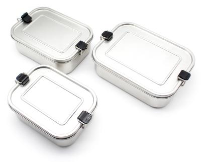 China Sustainable Stainless Steel Lunch Box Bento Box Dishwasher Safe Metal and Leakproof Lid BPA Free Food Storage for sale