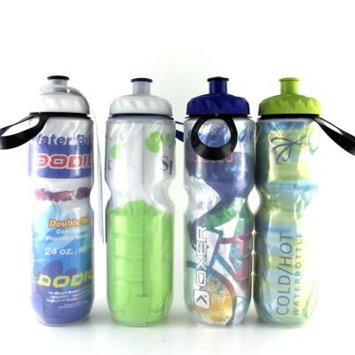 China Sustainable 650ML double wall plastic squezze bottle sport drinking water bottle for sale