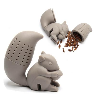 China Sustainable Squirrel Tea Bag Silicone Reusable Tea Infuser Eco - Friendly Filter for sale