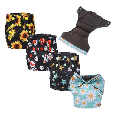 China Ananbaby Printed Bamboo Charcoal Cloth Diapers Adjustable Waterproof Newborn Umbilical Cord for sale