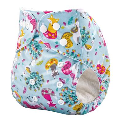 China Ananbaby One Size Baby Pocket Cloth Printed Washable Reusable Diapers for sale