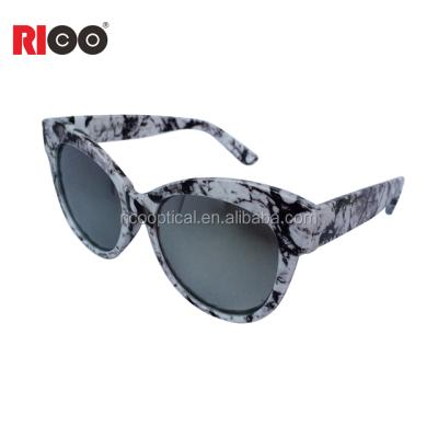 China 2021 Fashion Women's Mirror Glass Marbling Sunglasses Cat Eye Sunglasses UV400 Fashion Sun Glasses for sale